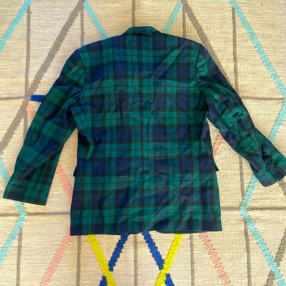 vintage green plaid oversized wool blazer - Picture 3 of 3
